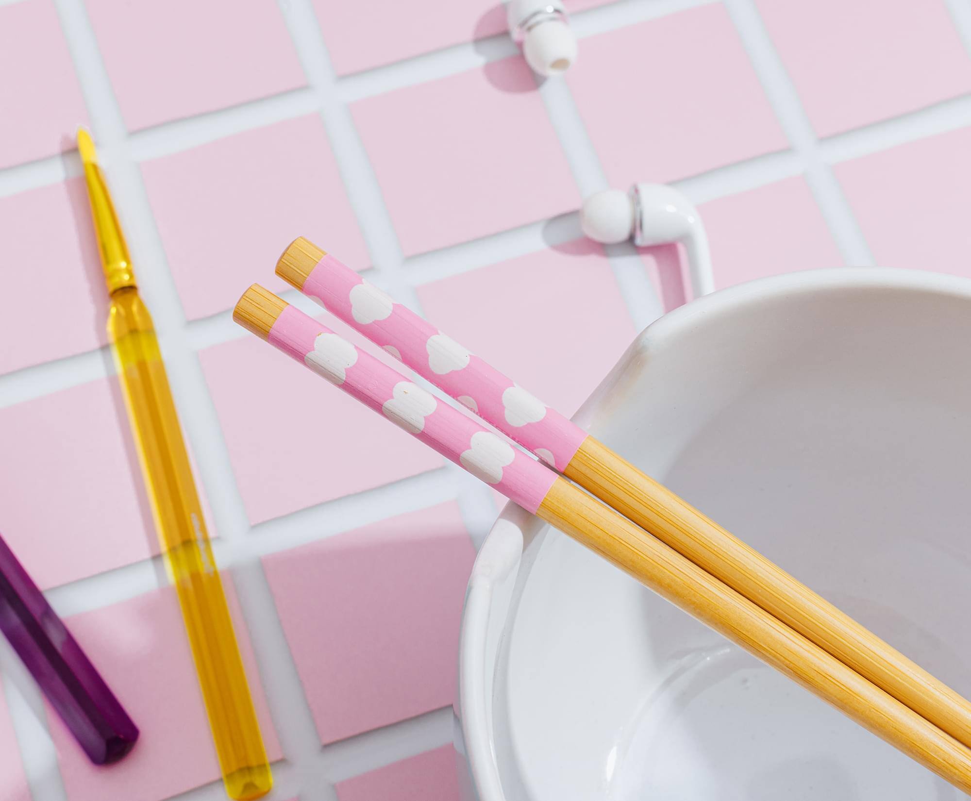Alt View 3. Silver Buffalo - Sanrio Hello Kitty Rainbow 20-Ounce Ceramic Ramen Bowl With Chopsticks - Blue.
