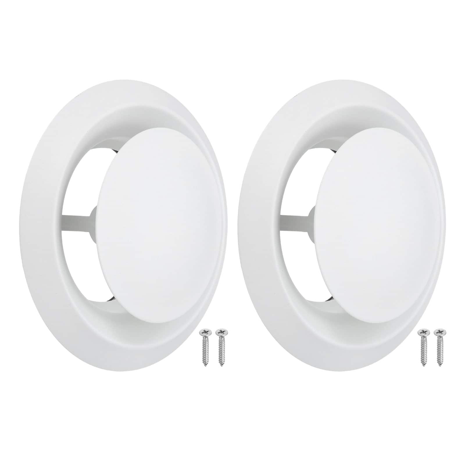 "Unique Bargains - 2Set 6"" Round Ceiling Diffuser, 304 Stainless Steel Adjustable Wall Air Vent Diffuser Duct Cover Exhaust Supply - White" price history on PriceWatchPro