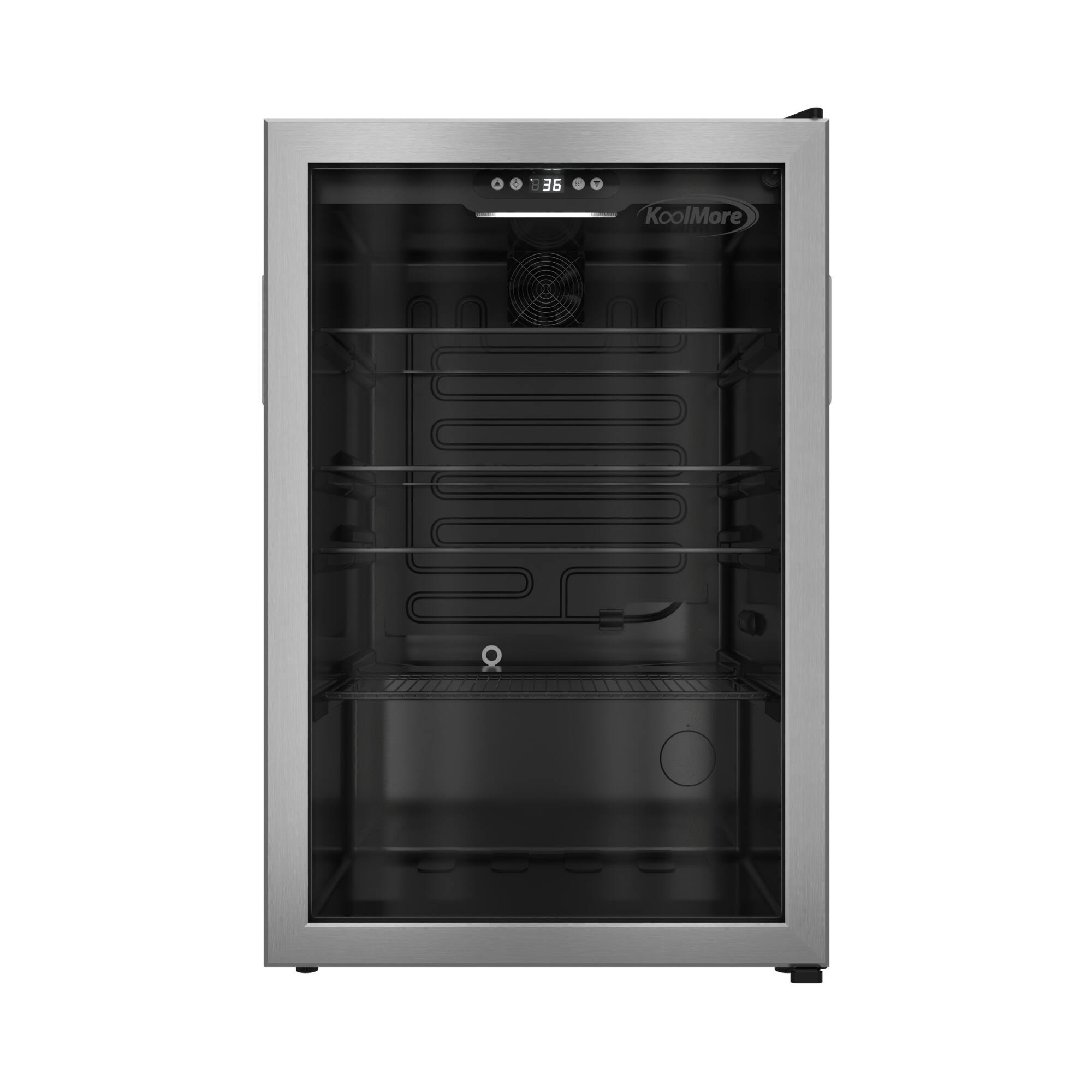 Alt View 2. Koolmore - 20 in. 4.5 cu. ft. Glass-Door Beverage Refrigerator Merchandiser with a 120-Can Capacity (KM-BR45SS) - Black.
