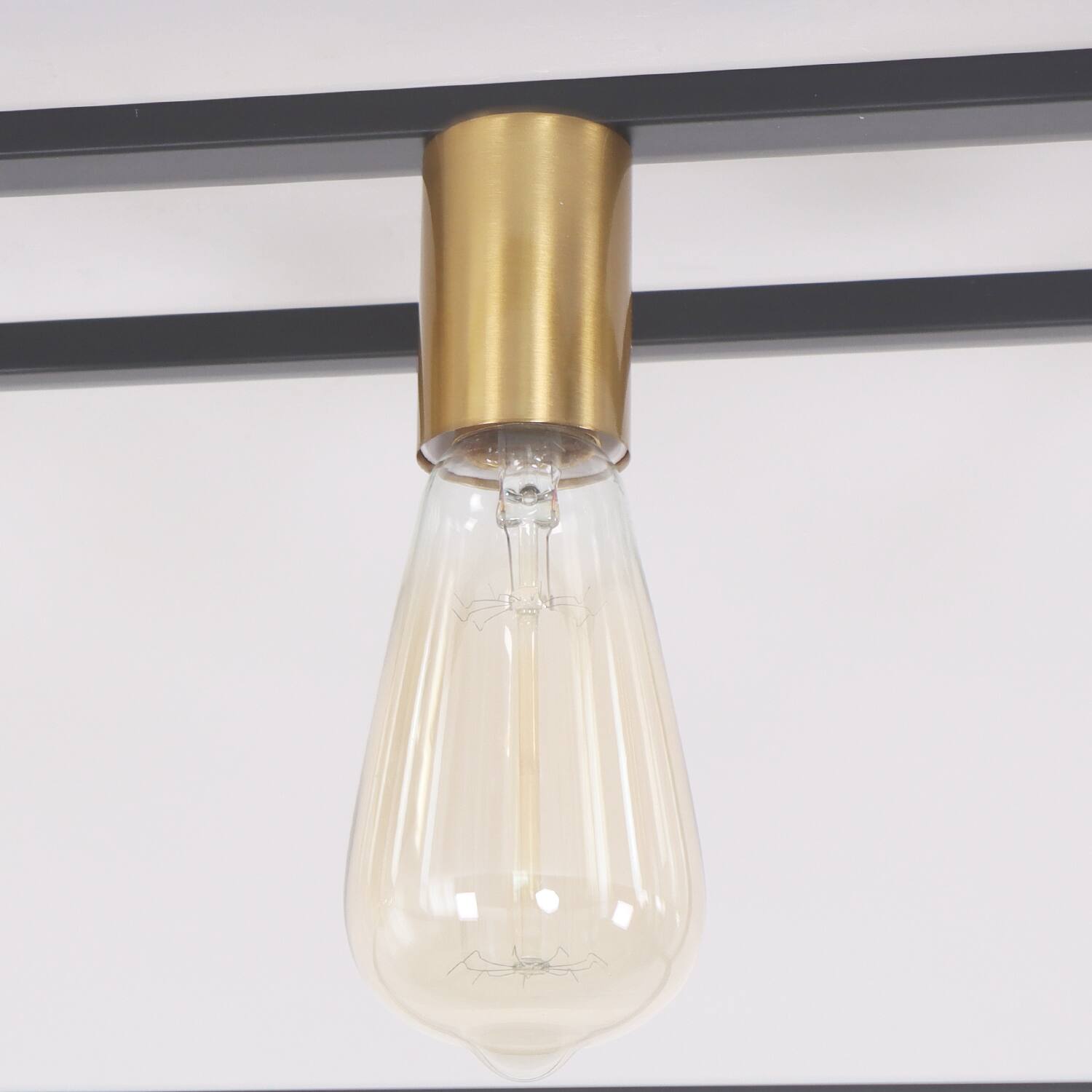 Alt View 2. Umeiluce - 6 Lights Island Ceiling Flush Mount Light Cage Farmhouse Vintagle style for Dinning Room Asile Black and Brass Finsh - Black and Brass.