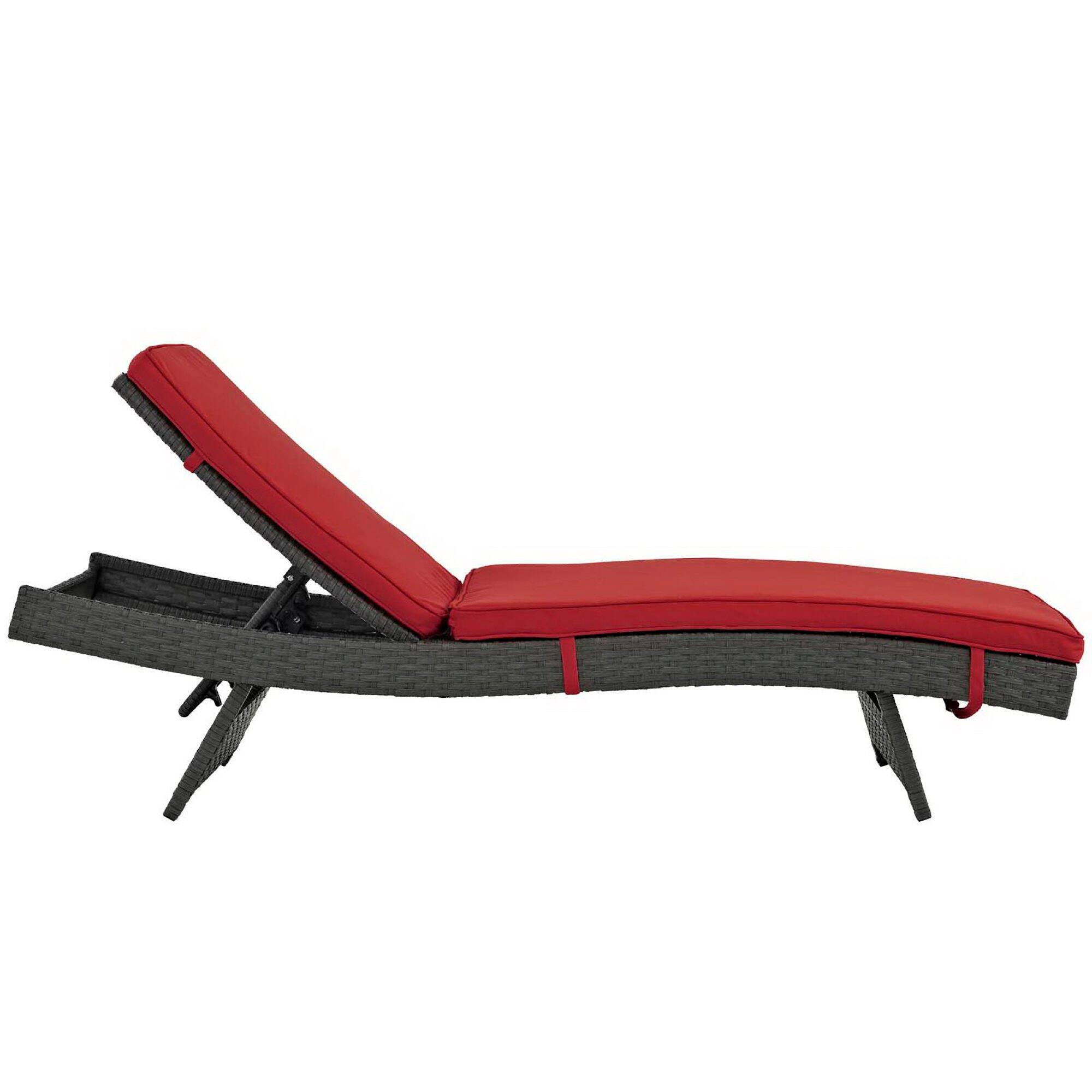 Left. Modway - Sojourn Outdoor Patio Sunbrella® Chaise by Modway - Canvas Red.