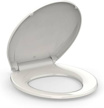 Front. Jojoka - Toilet Seat Elongated Toilet Seat with Slow Close Easy Clean Easy Installation - Off-white.