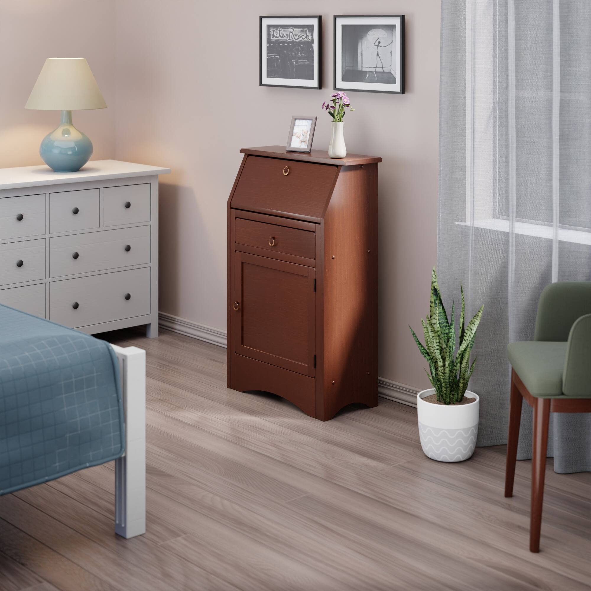 Alt View 5. Winsome Wood - Regalia Secretary Desk - Walnut.