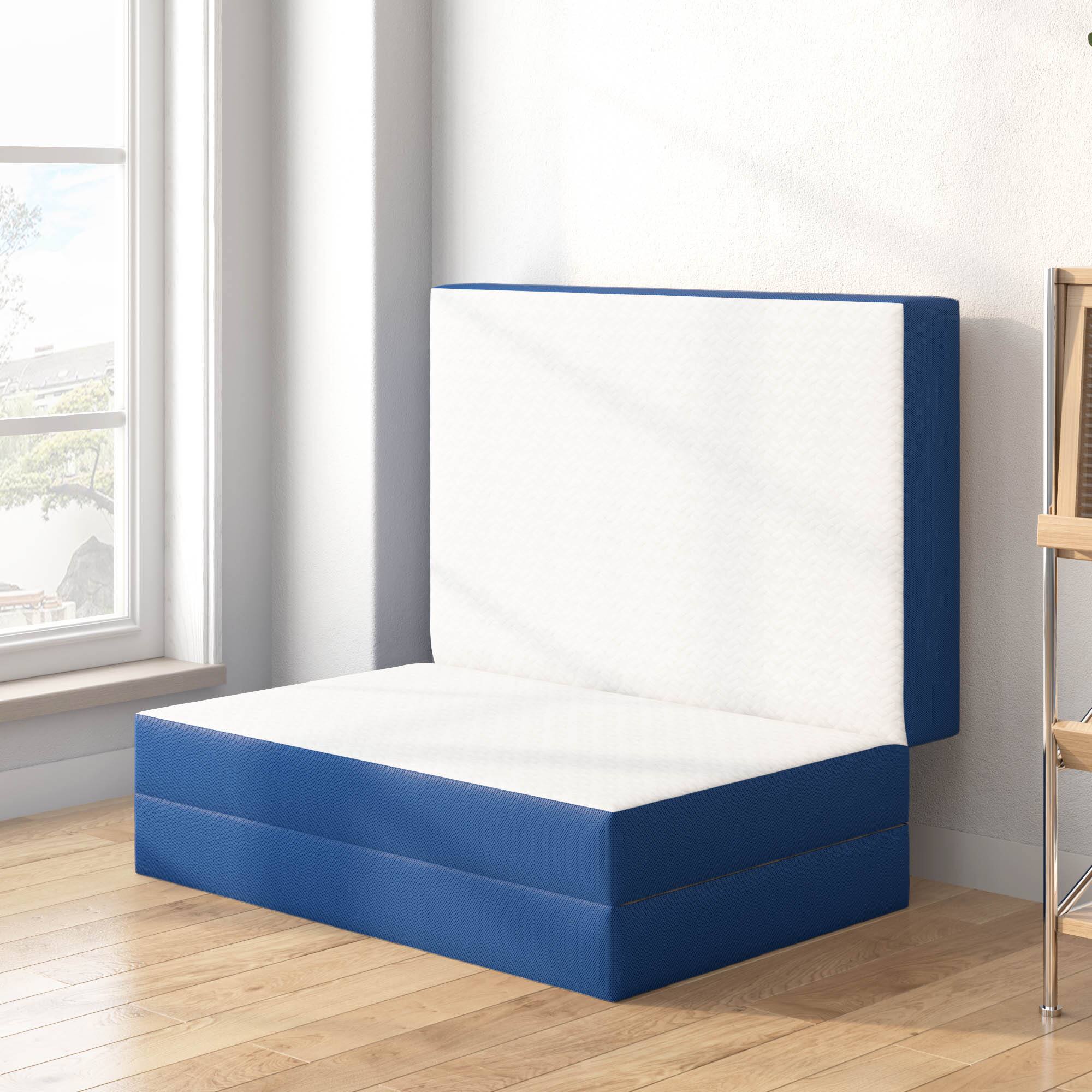 Alt View 8. Glintex - 6-Inch Twin Tri-Fold Memory Foam Mattress, Portable Folding Bed, Medium Firm, Washable Cover, CertiPUR-US Certified - White.