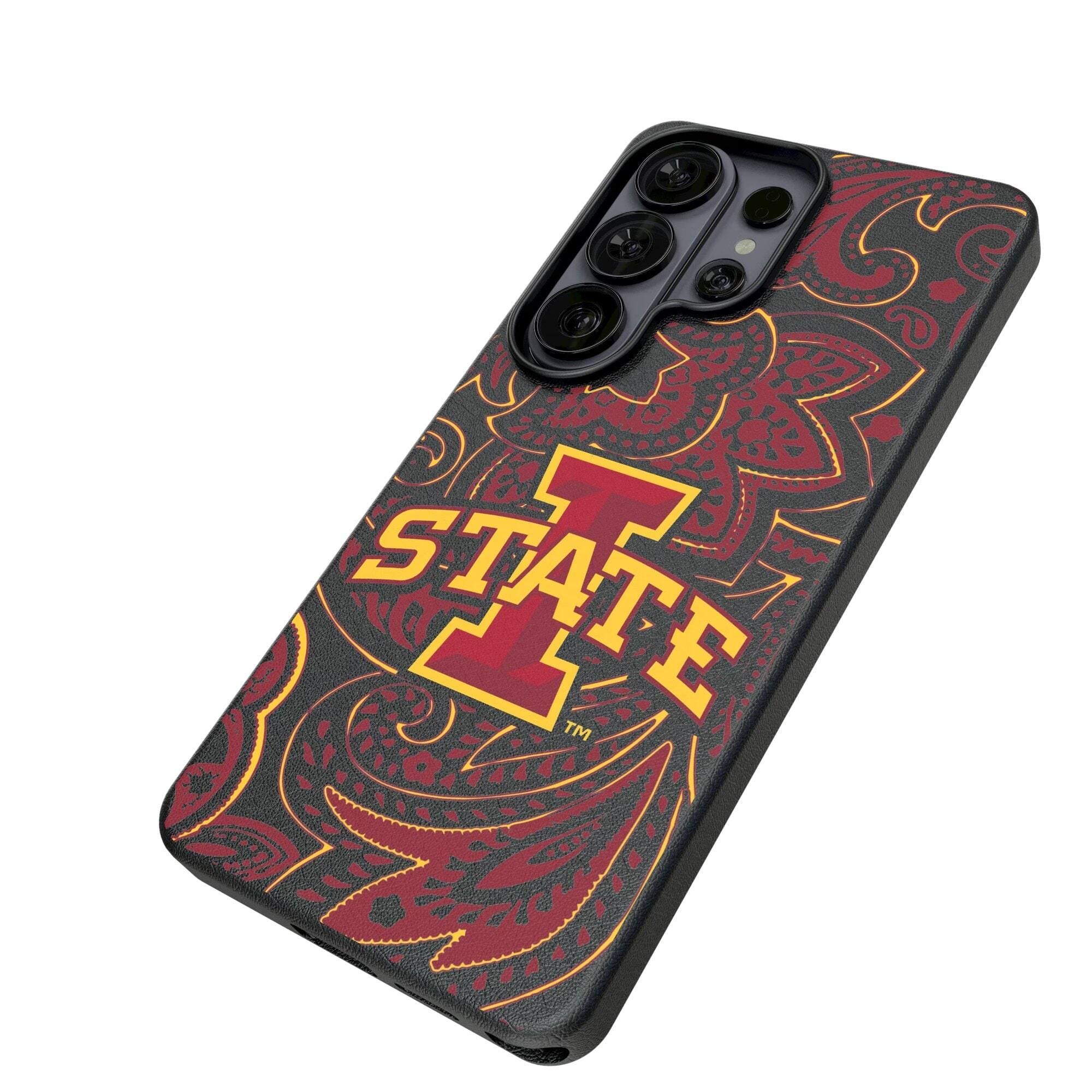 Alt View 1. Keyscaper - Iowa State Cyclones Paisley Galaxy Magnetic Bump Case - S25 - Black.