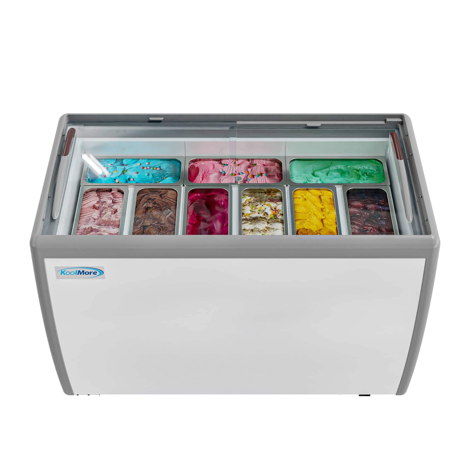 Koolmore - 50 in. Gelato Dipping Cabinet Display Freezer with Sliding Glass Door, 13 cu. ft. KM-GDC-49SD - White