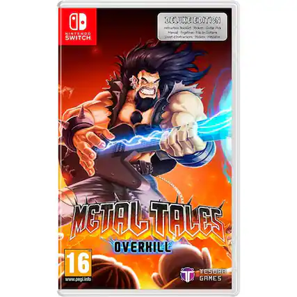 A Nintendo Switch Deluxe Edition Instruction Booklet Stickers Guitar Pick Manual Pegatinas Pda de Guitarra Liveet d'Instructions Stickers Mdiator Metal Tales Overkill 16 TESURA www.pegi.info GAMES - M (Mature 17+)