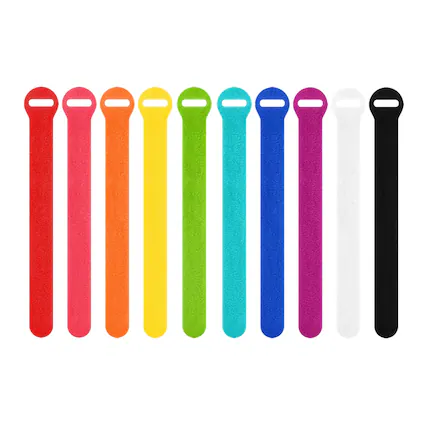Front. Grizzly Supply - 8" Hook and Loop Cable Tie 10/pk - Assorted Colors.