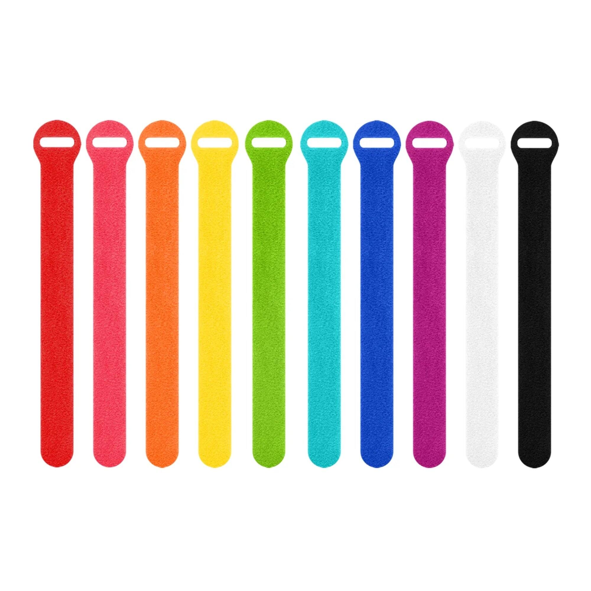 Front. Grizzly Supply - 8" Hook and Loop Cable Tie 10/pk - Assorted Colors.