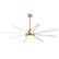 Angle. Breezary - 65-Inch Ceiling Fan with 8 ABS Blades, 6-Speed DC Motor, Remote Control with Timer, 2 Downrods, Light/No-Light Options - Gold and White (With Light).
