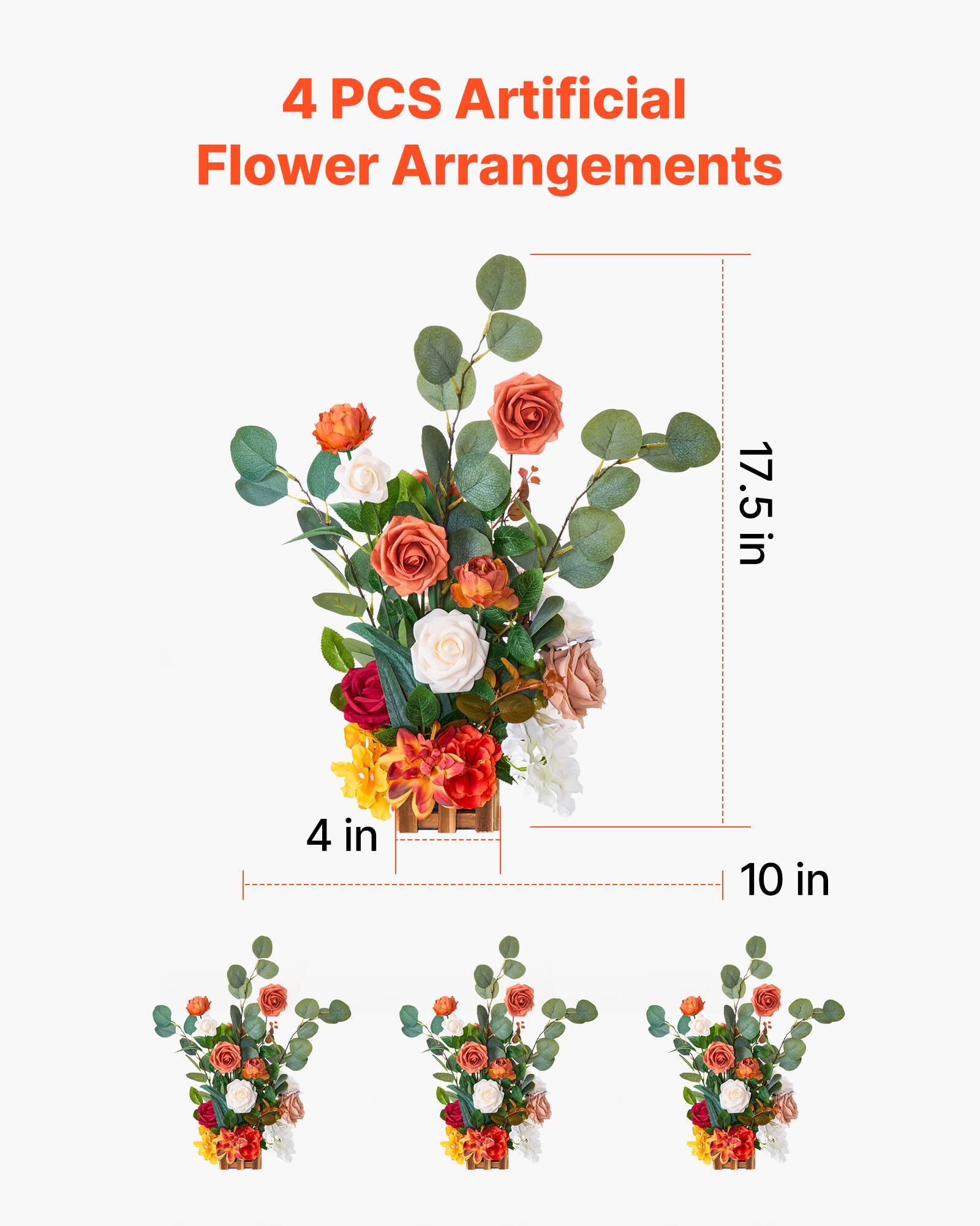 4 PCS Artificial Flower Arrangements

17.5 in  
10 in  
4 in