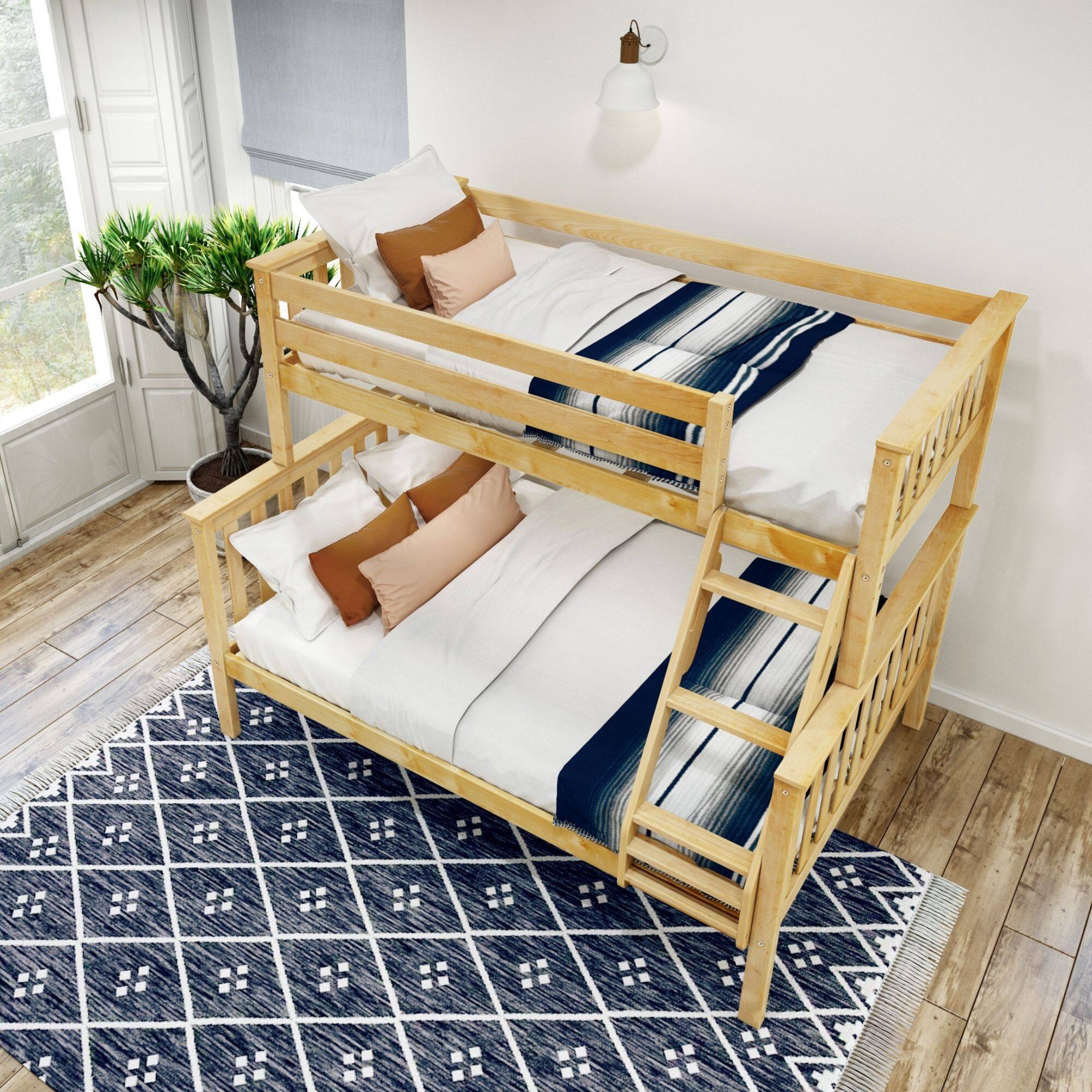 Alt View 5. Plank+Beam - Classic Twin over Full Bunk Bed, Natural - Natural.