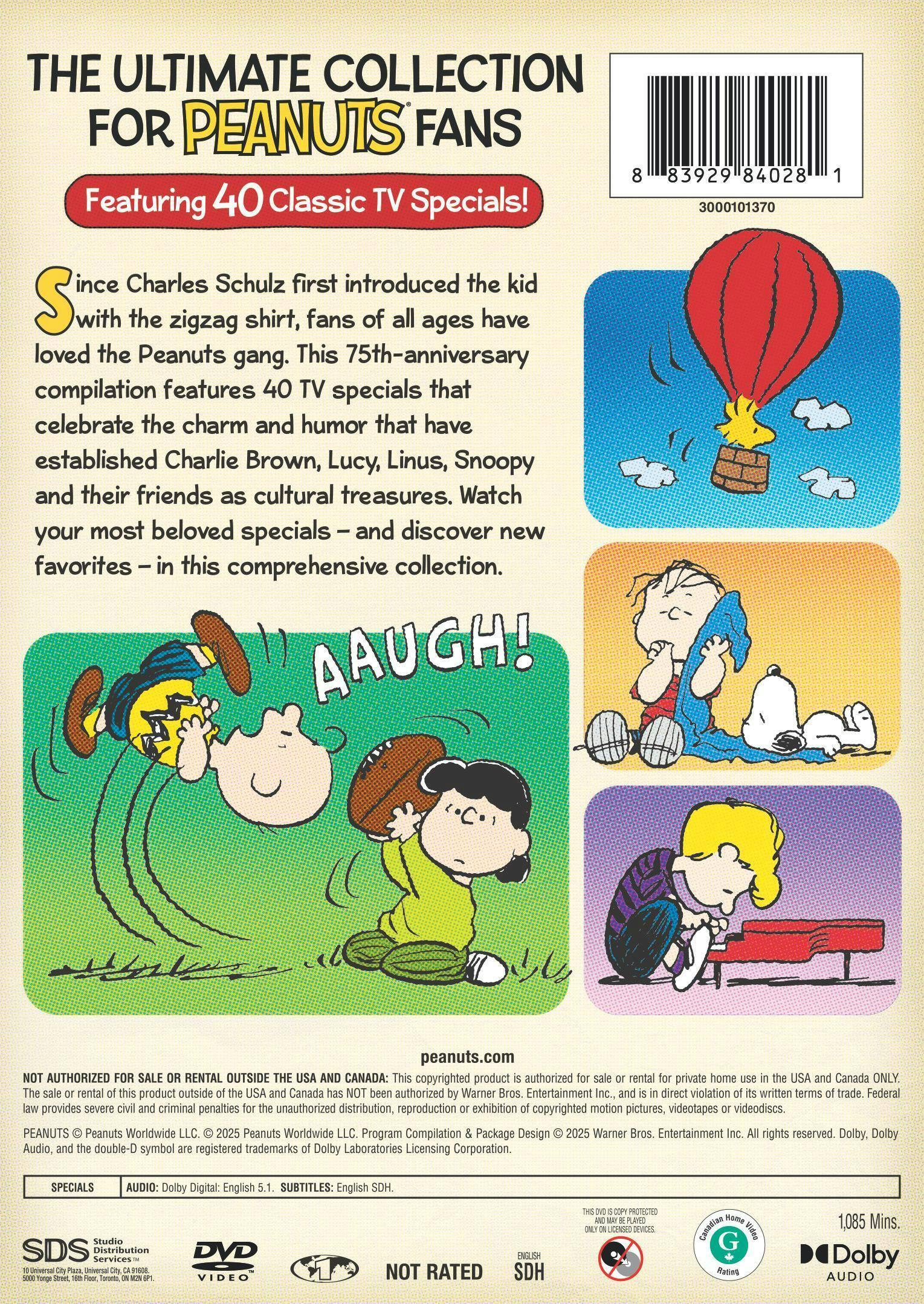 Back. Peanuts: 75th Anniversary Ultimate TV Specials Collection   - DVD.