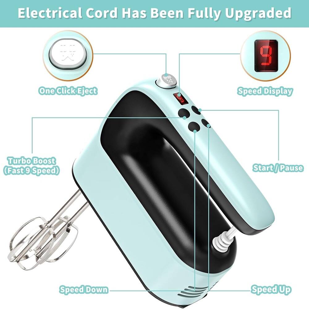 Electrical Cord Has Been Fully Upgraded

- One Click Eject
- Speed Display
- Turbo Boost (Fast 9 Speed)
- Start/Pause
- Speed Down
- Speed Up