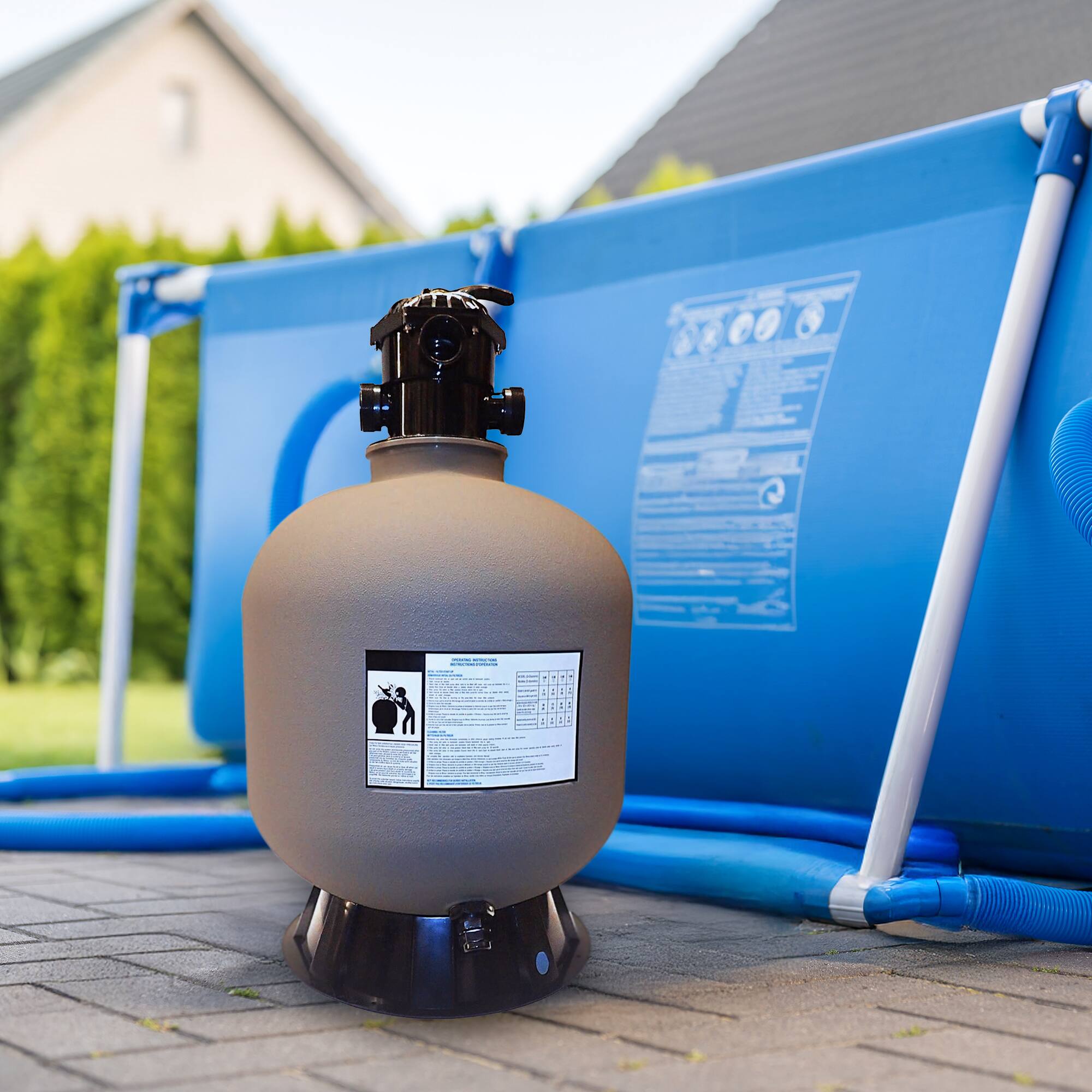 Alt View 7. Swimline - HYDROTOOLS by Swimline 19 Inch Sand Filter Combo w/ Stand, 175 Pound Capacity.