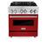 Alt View 1. ZLINE - Professional 4 Cu. Ft. Freestanding Dual Fuel Convection Range - Gloss Red.