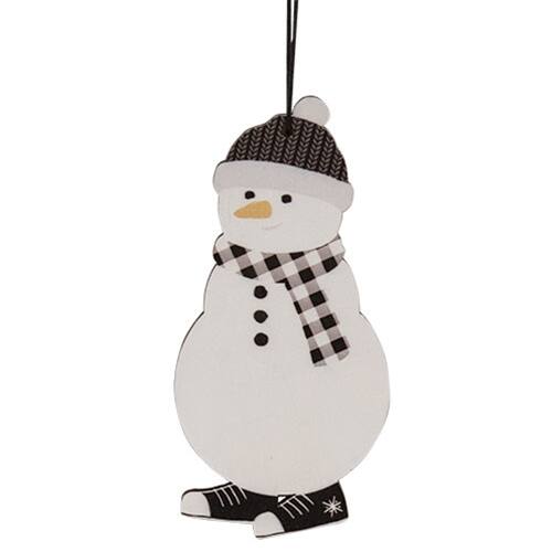 Left. BreeBe - 2/Set Black & White Sneaker Snowman Ornaments - White, Black.