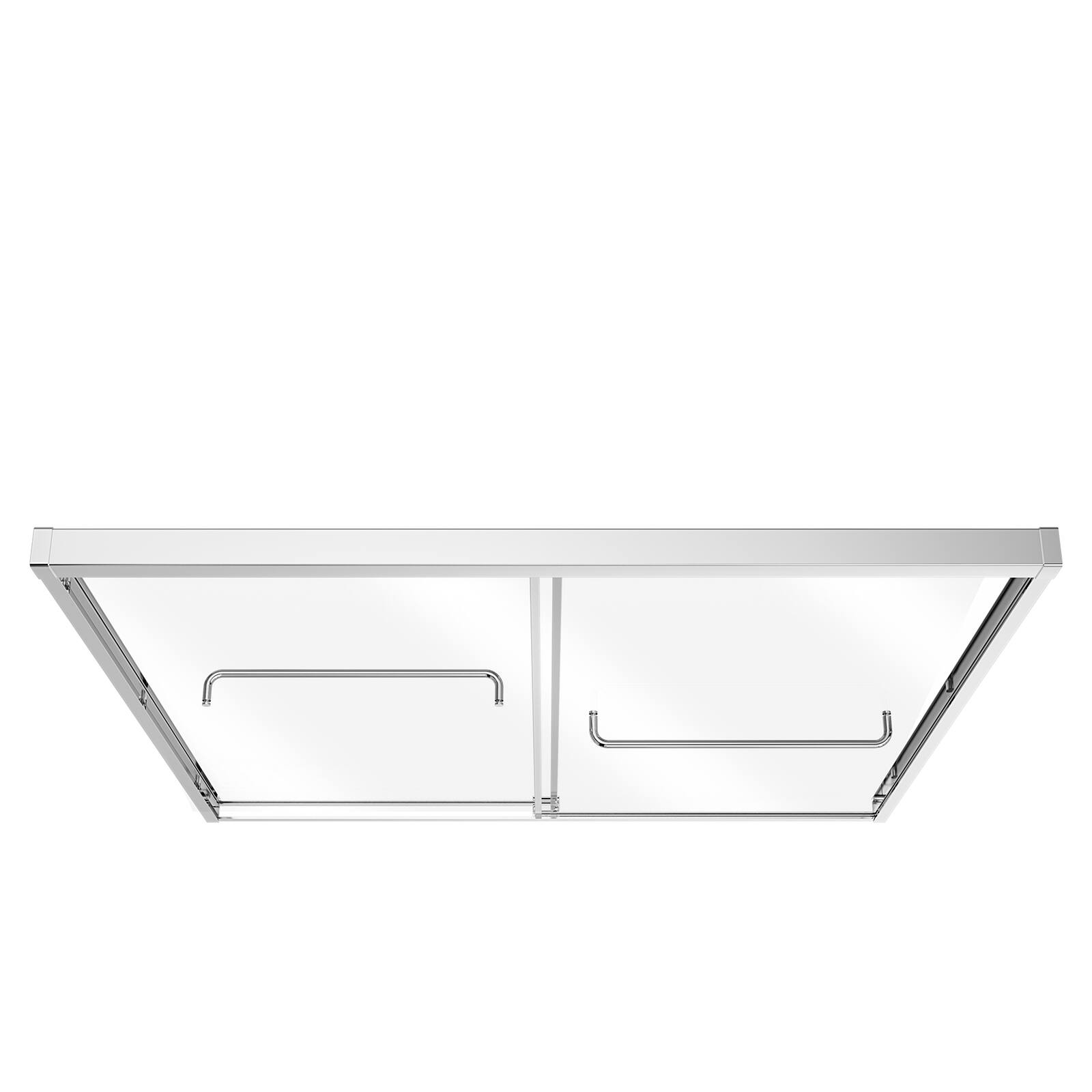 Alt View 5. VEVOR - Bathtub Shower Door 60" W x 60" H Semi-Frameless Bypass Sliding Doors, 1/4" Clear Tempered Glass, Aluminum Slim Frame - Bright Silver.