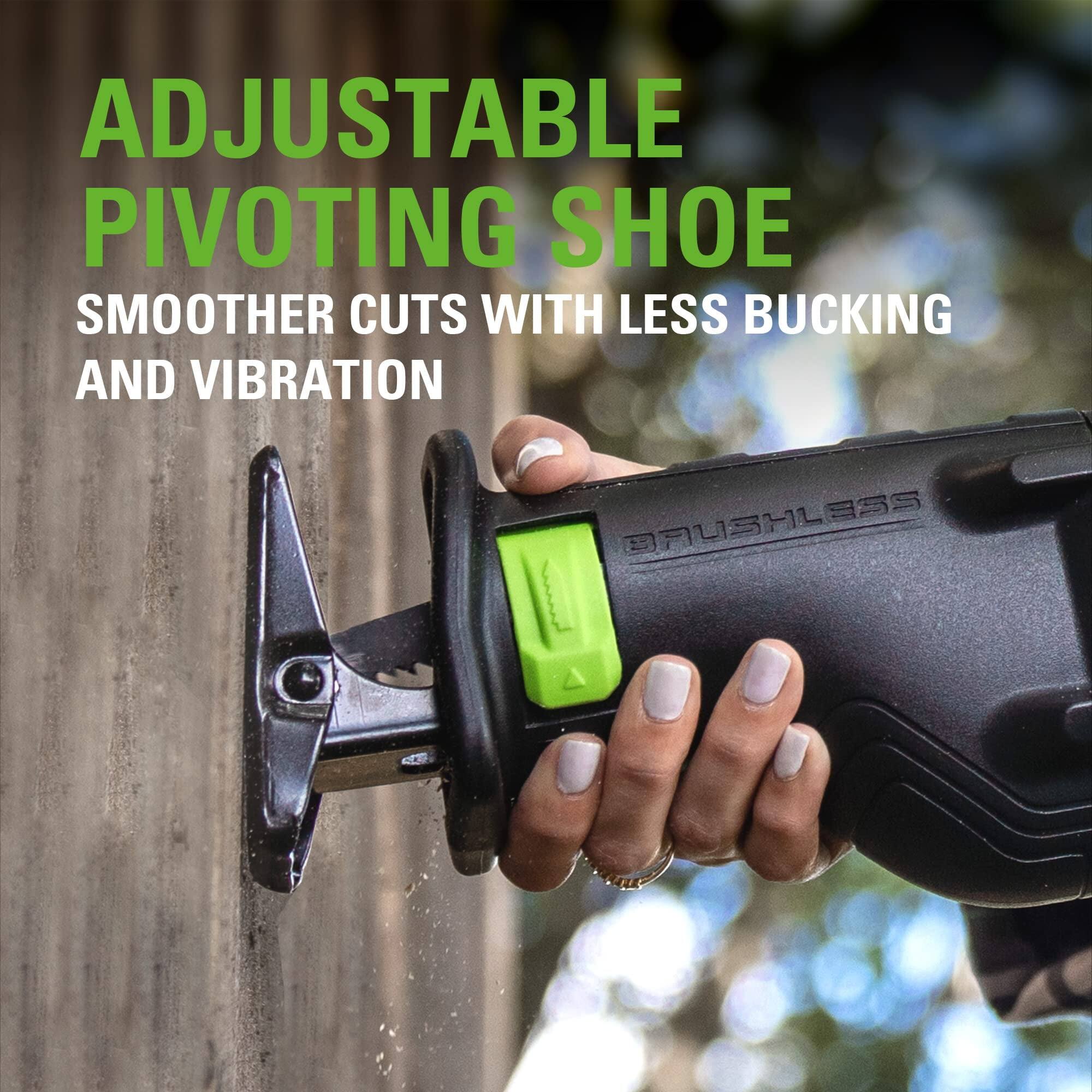 ADJUSTABLE PIVOTING SHOE  
SMOOTHER CUTS WITH LESS BUCKING AND VIBRATION