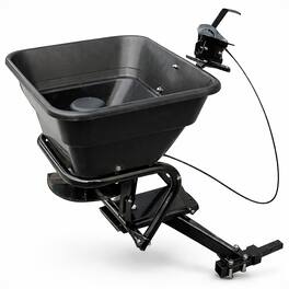 Field Tuff - 12V ATV Hitch Mount Receiver 80 lb. Grass, Seed, Fertilizer Spreader - Black