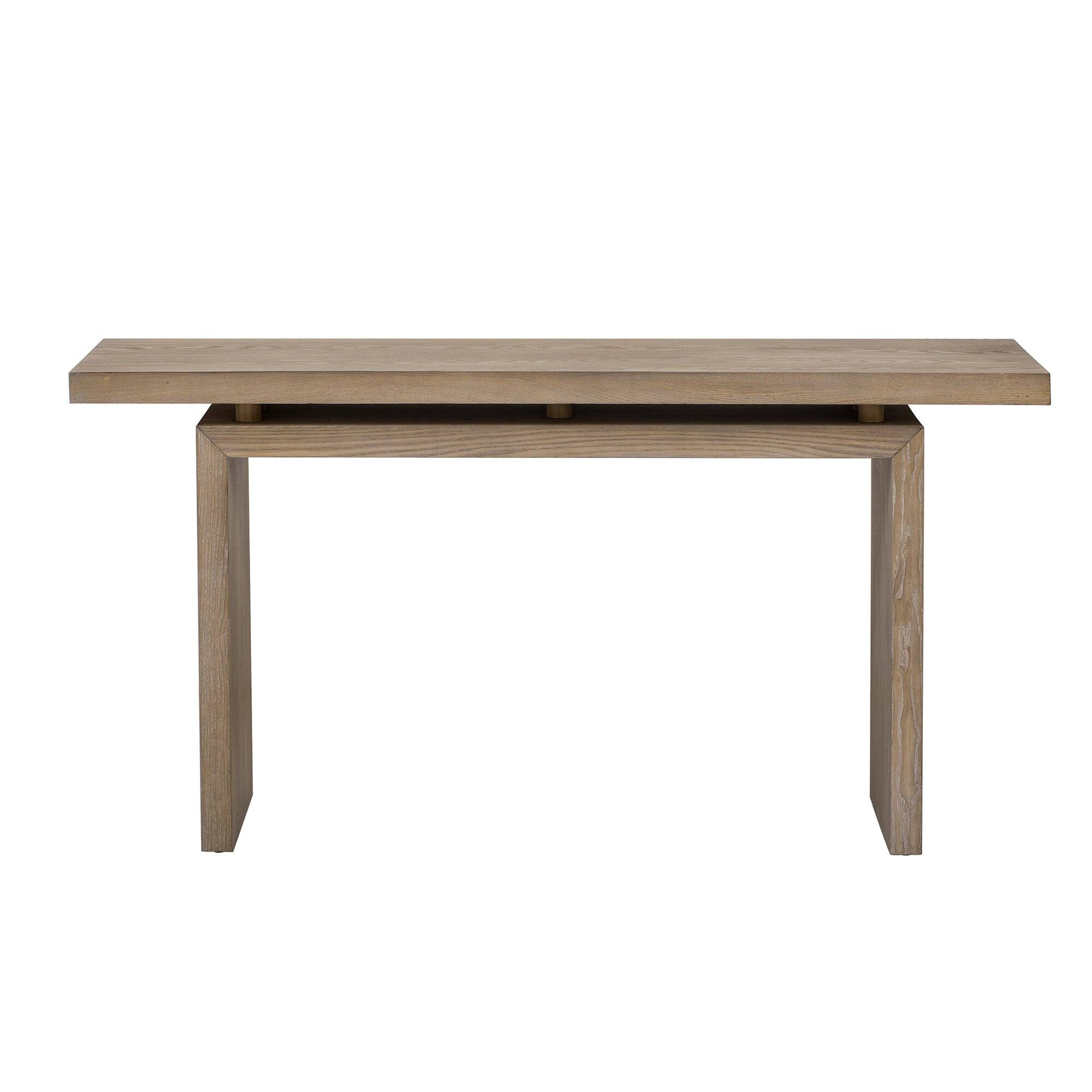 Front. Boyel Living - Modern Uniquely Designed Ash Wood Console Table - Brown.