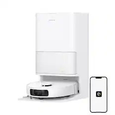 Front. Dreame - DREAME D20 Ultra Robot Vacuum and Mop 13KPa Suction, All-In-1 Base Station with 100 Days Auto-Empty, Carpet Cleaning - White.