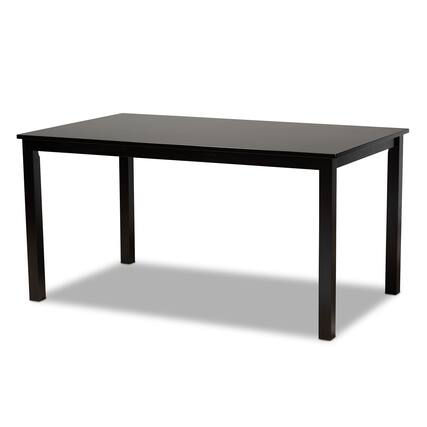 Front. Baxton Studio - Eveline Modern and Contemporary Finished Rectangular Wood Dining Table - Espresso.