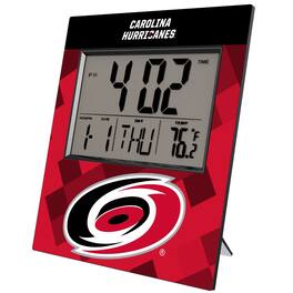 Keyscaper - Carolina Hurricanes Color Block Digital Desk Clock - Multicolor