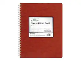 Ampad - Gold Fibre Computation Book, 9.37" x 11.75", Quad Ruled, 76 Sheets - Red