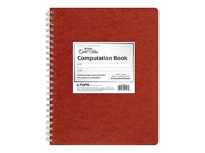 Sure, here is the corrected and grouped text from the image:

---

**Goldline Computation Book**

- **Size:** 8½" x 11"
- **Pages:** 36 Unnumbered Sheets
- **Features:**
  - Free quality reinforced paper
  - Perforated pages for easy removal
- **Brand:** TOPS
- **Description:** 
  - Ideal for accounting, bookkeeping, and other business needs
  - The perfect choice for keeping track of your finances
- **Barcode:** [Barcode image]

---