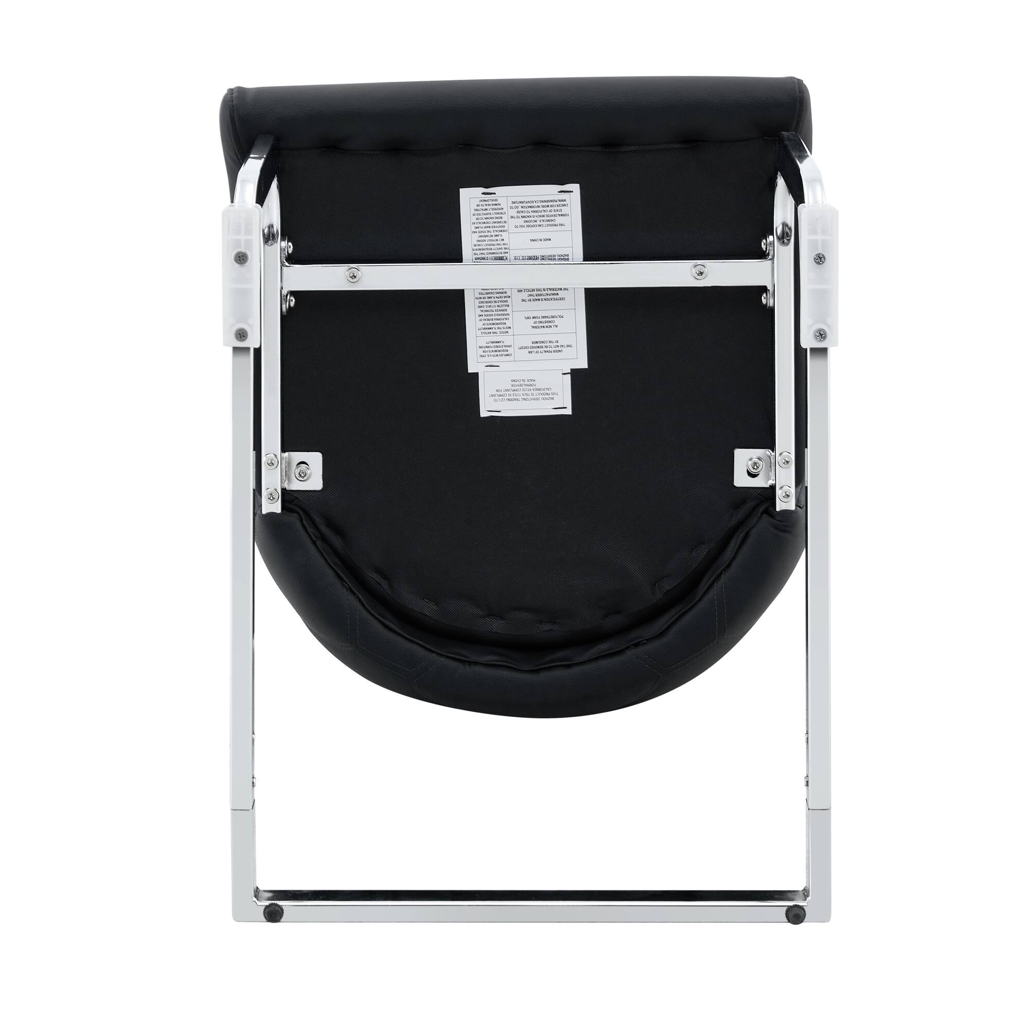 Alt View 9. GOODSILO - Set of 2 Modern Upholstered Dining Chairs with Elegant Metal Accents and High-Resilience Foam Cushions - Black.