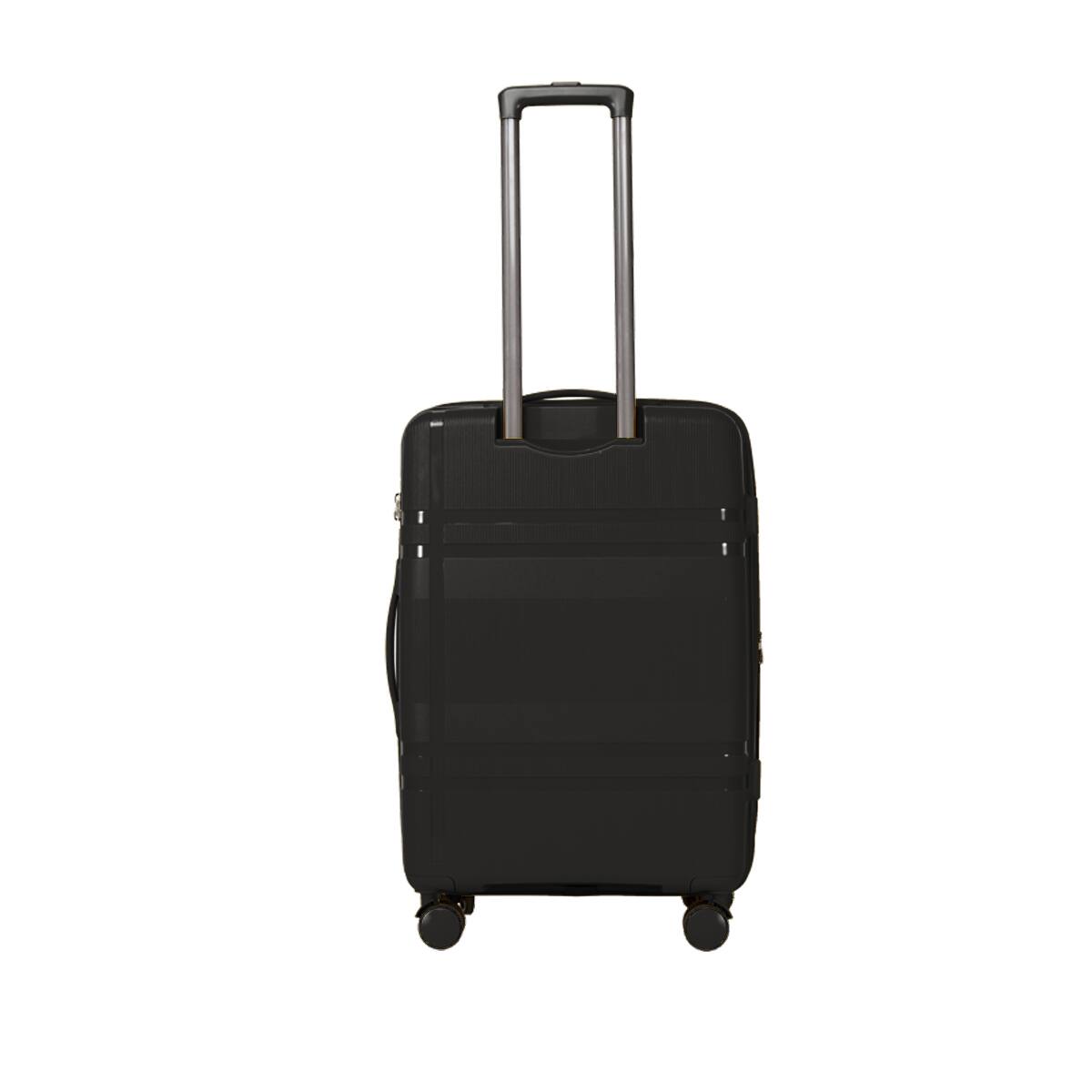 Back. APRILSOUL - Expandable Hard Shell Luggage Set with Rotating Wheels suitable for carry on - Black.