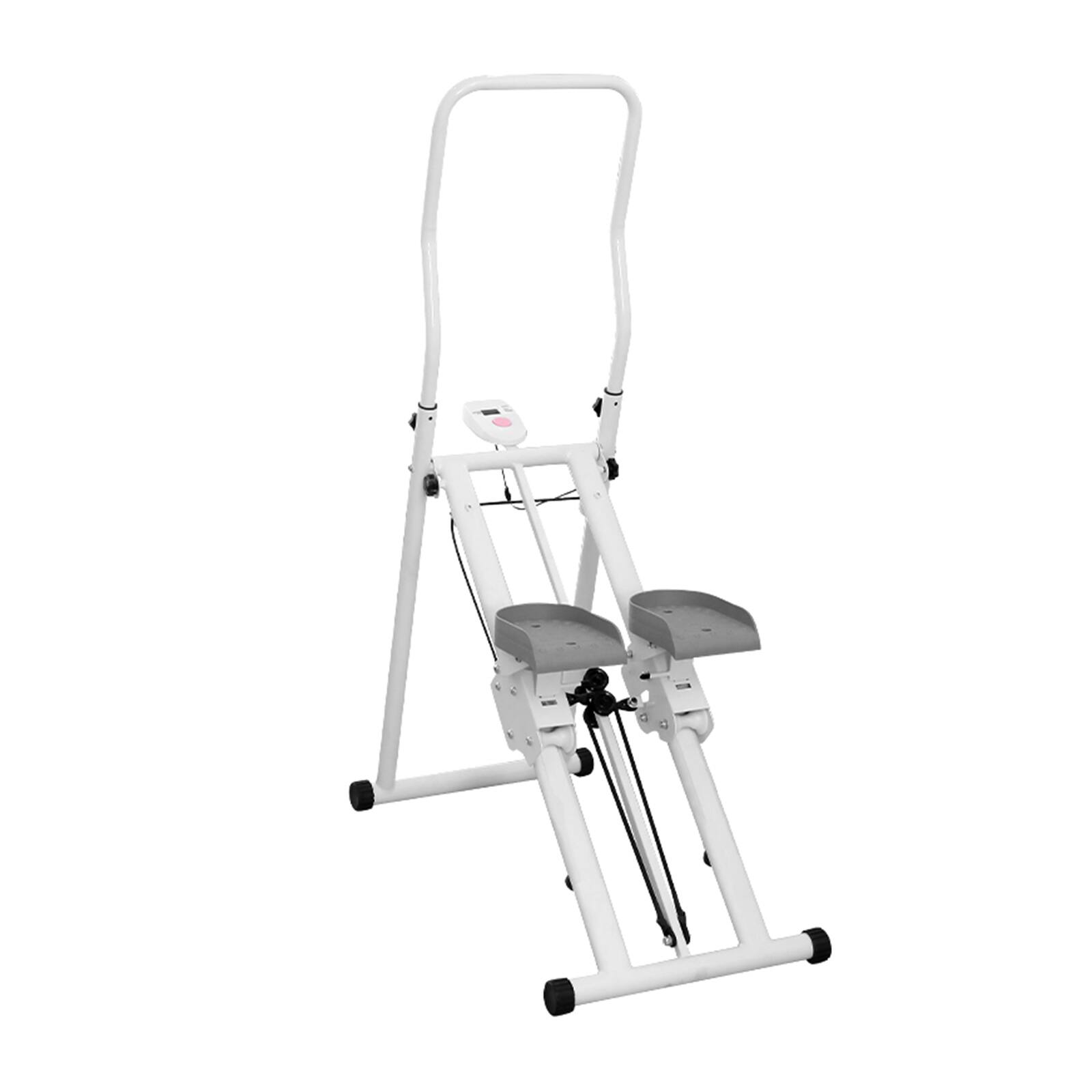 Left. Topteng - Vertical Climber Machine for Home Gym - Full Body Workout, Low Impact, Adjustable, 300LB Capacity, LCD Display - White.