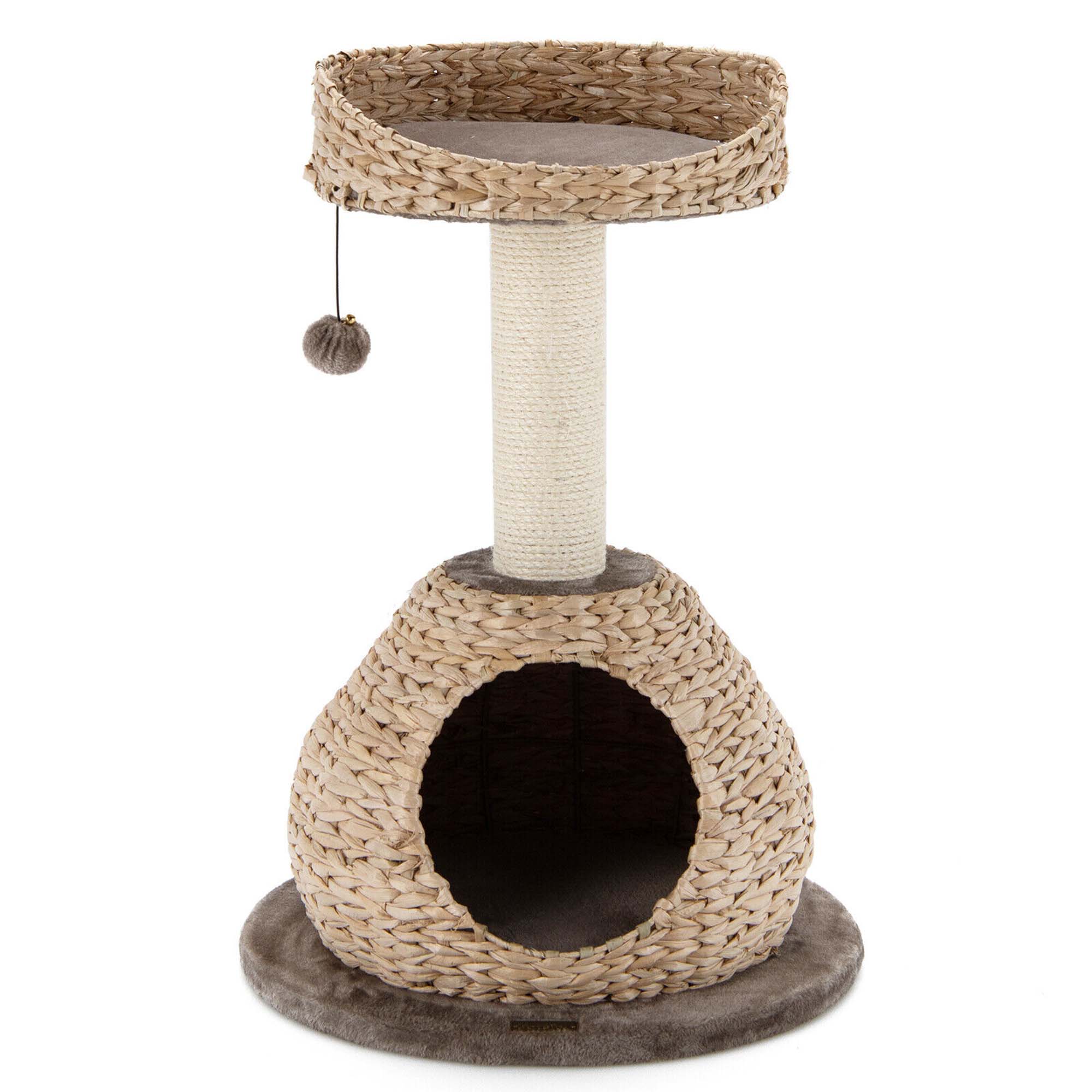 Alt View 9. Gymax - Gymax 28'' Hand-Made Cat Tree Tower Natural Bowl Shaped w/Perch.