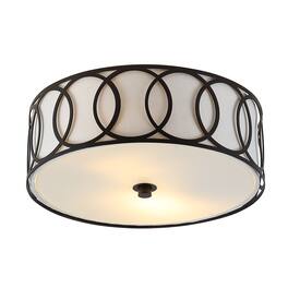 Jonathan Y - Aria 2-Light 12.25" Metal LED Flush Mount, Oil Rubbed Bronze - Oil-Rubbed Bronze