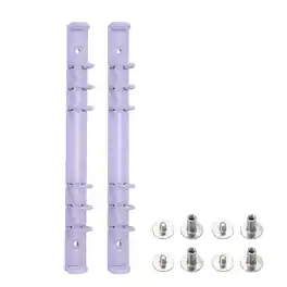 Unique Bargains - A5 6-Hole Ring Binder Mechanisms, 2 Sets Binder Spines Replacement for Office Planners Documents Organization - Purple