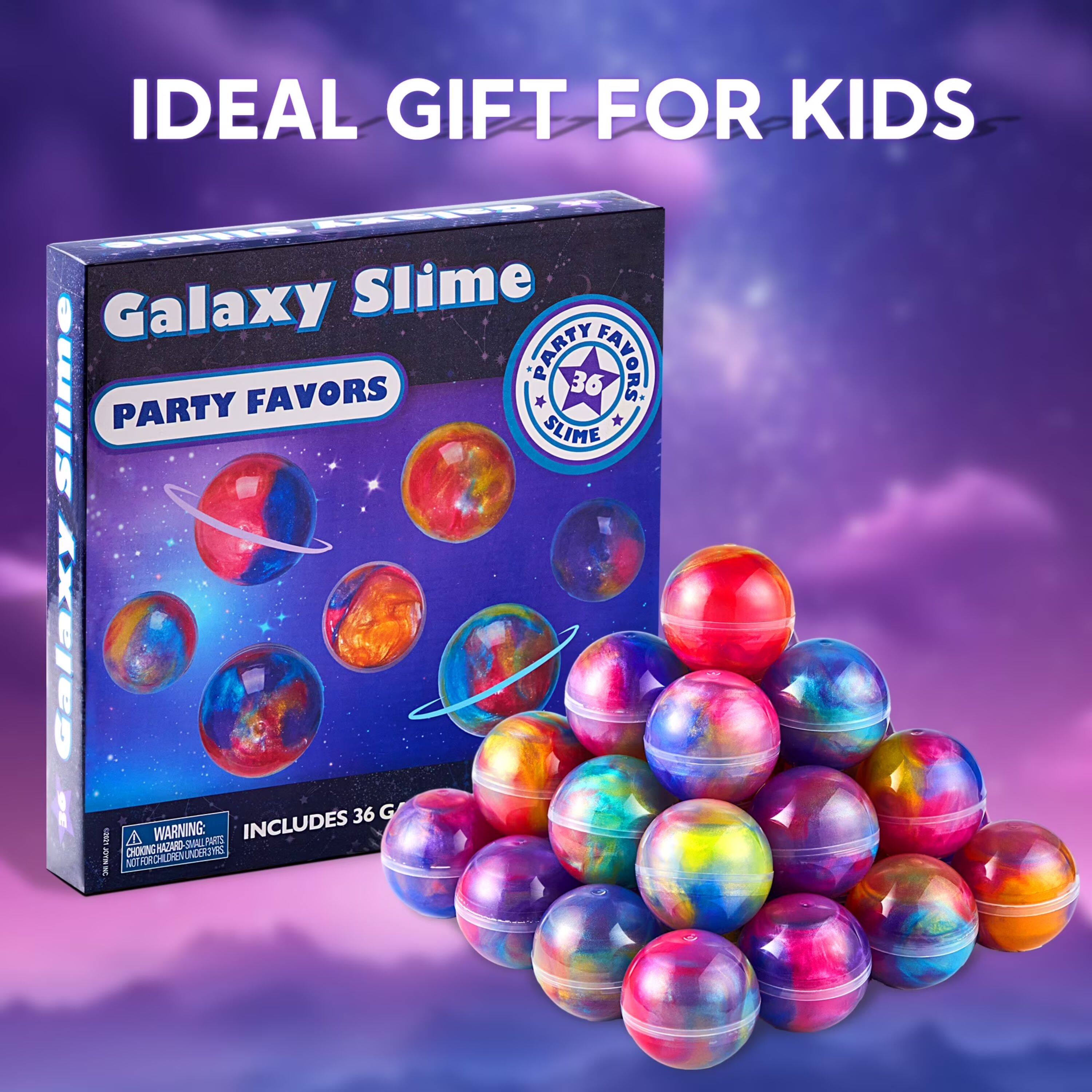 IDEAL GIFT FOR KIDS

Galaxy Slime
PARTY FAVORS

36 FAVORS PARTY SLIME

WARNING: CHOKING HAZARD - SMALL PARTS. NOT FOR CHILDREN UNDER 3 YRS