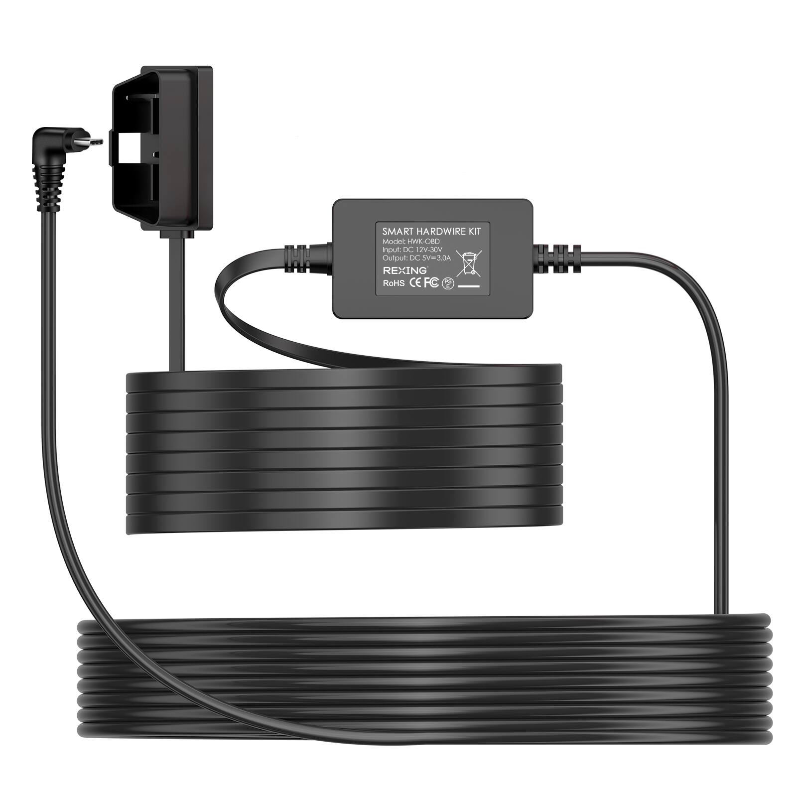 SMART HARDWIRE KIT  
Model: C-ORO  
Input: DC  
Output: DC 5V 3A  
REXING  
RoHS CE FCC