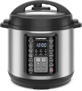 Chefman - 6-Quart 13-in-1 Multicooker with Pressure Cook, Slow Cook, Steam, Rice, Soup and Chili Functions - Stainless Steel
