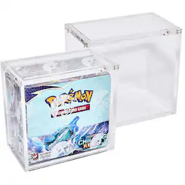 Platinum Protectors - Premium Acrylic Display Case for Pokemon Booster Box - 6mm Thick with Magnetic Top - Clear