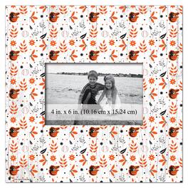 Fan Creations - Baltimore Orioles 10'' x 10'' Floral Pattern Frame - Multicolor