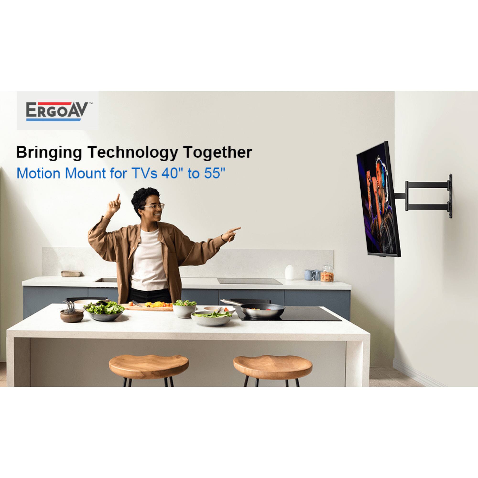 ERGOAV, Bringing Technology Together, Motion Mount for TVs 40" to 55"