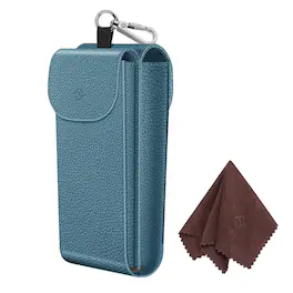 Kitcheniva - Portable Double Glasses Sunglasses Case Pouch With Carabiner Hook - Ocean Blue