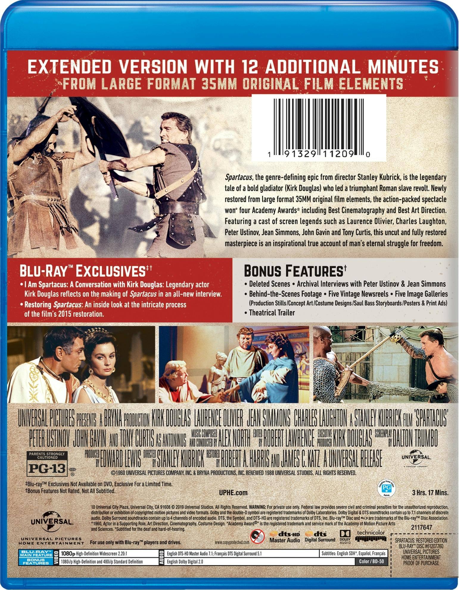 Angle. Spartacus (Restored) [Blu-ray].