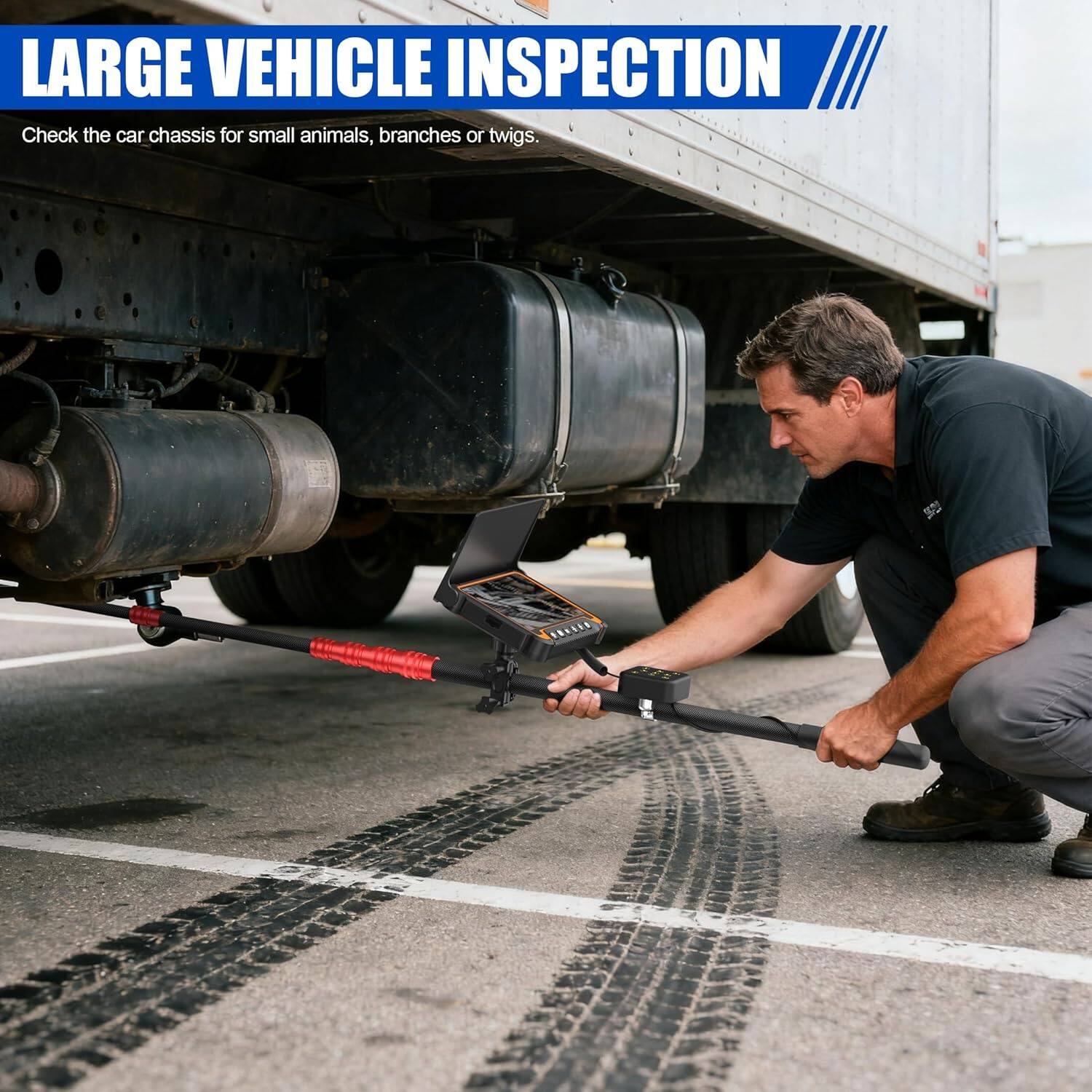 Alt View 4. Aukfa - Endoscope Camera - 7" HD with 360° Rotating Head, 3M Telescopic Pole, IP68, for Search/Rescue/Car Inspection.