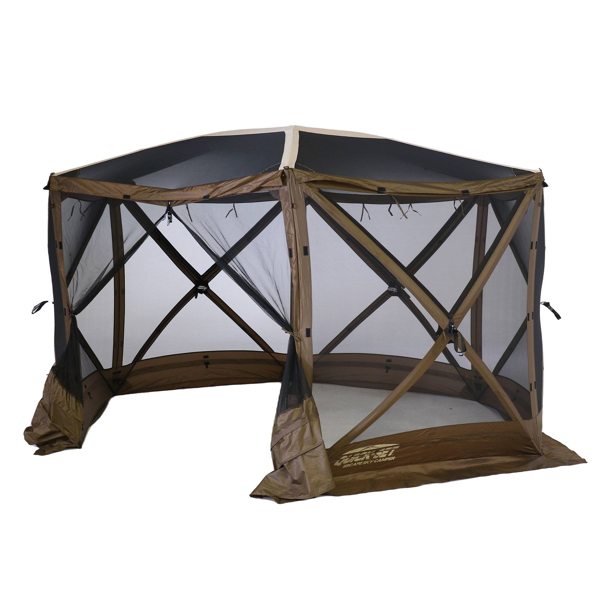 Alt View 4. Clam - CLAM Quick-Set Escape Sky Camper 11.5 Ft Portable Outdoor Canopy Shelter, Brown - Brown.