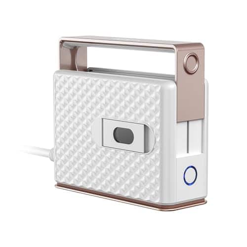 DORLUKFU - Travel Steam Iron for Clothes, Global Voltage 100-240V Handheld Steamer, 293℉ Dry Ironing, Non-Stick Ceramic Soleplate,