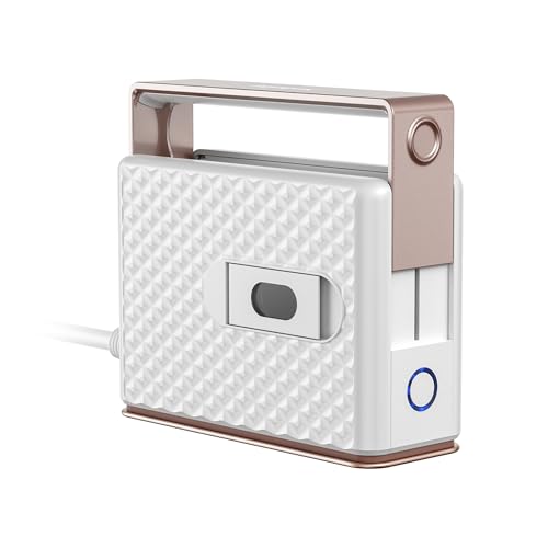 Front. DORLUKFU - Travel Steam Iron for Clothes, Global Voltage 100-240V Handheld Steamer, 293℉ Dry Ironing, Non-Stick Ceramic Soleplate,.