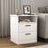 Left. Kadyn - Wood Nightstand With Charging Station, Bedside Table With 2 Drawers, Bedroom Nightstand - White.