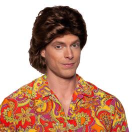 Underwraps - 70's Disco Adult Costume Wig - Brown